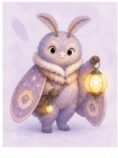 Luma, a moth who carries tiny lanterns