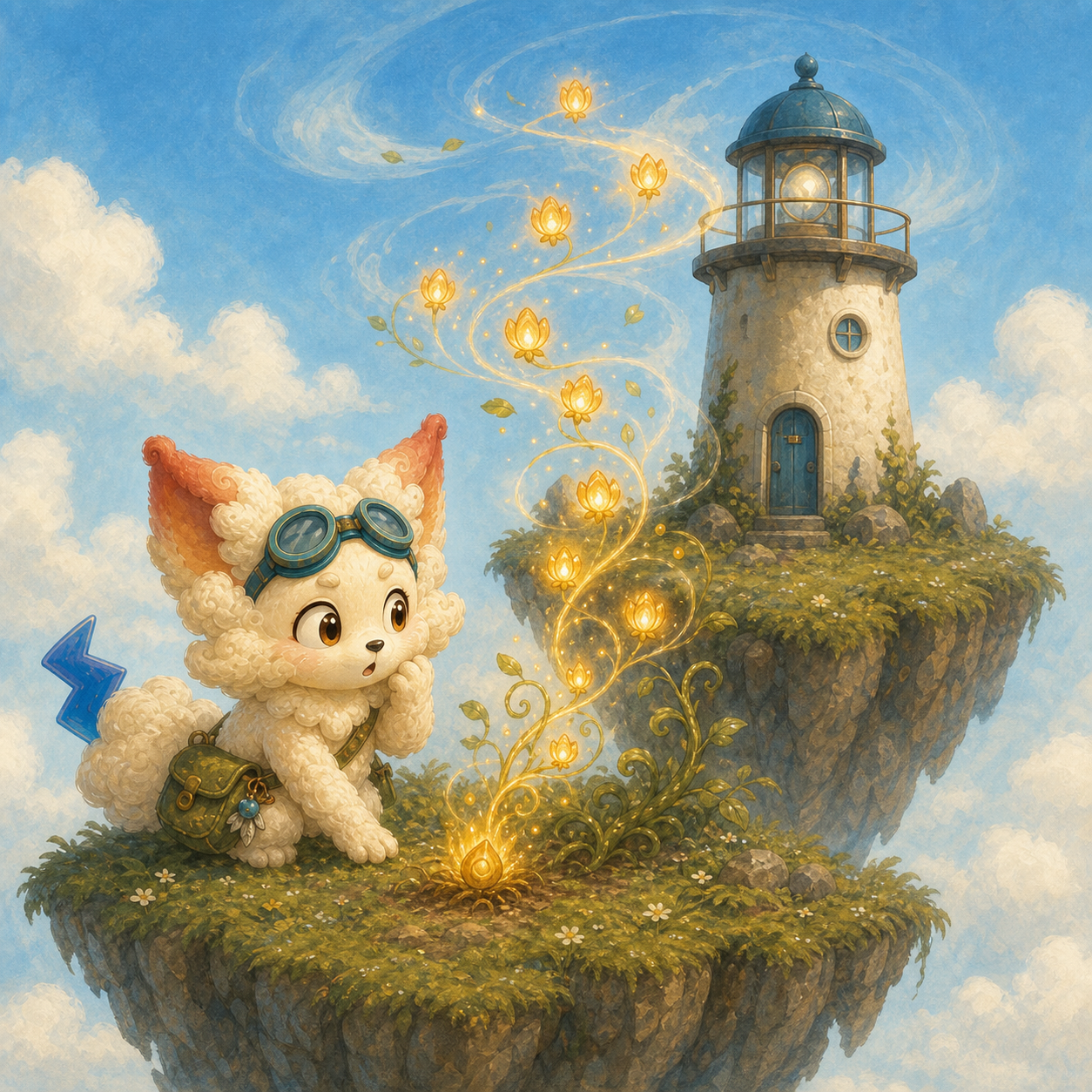 Pebble discovering a glowing golden seed in a key story moment