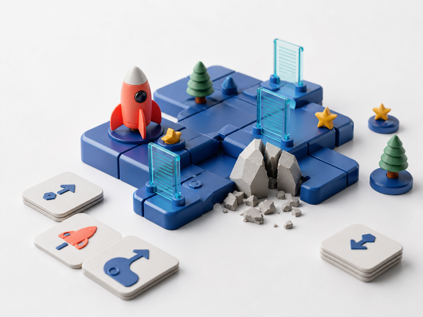 A child exploring a colorful game world and planning what to change
